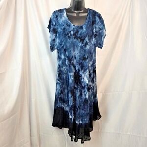 NEW‎ Whimsigoth India Tie Dyed Midi Dress Mystical Witchy Goth Goblincore